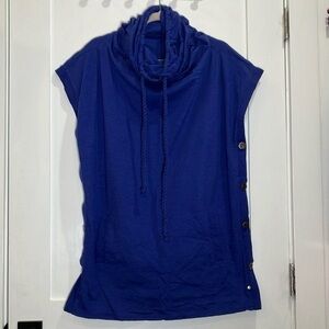 Womens size large Neon Buddha Blue Cowl Neck after swim beach Tunic